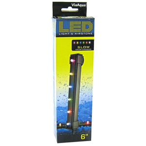 Via Aqua LED Light & Airstone Slow Color Changing - 1.8 Watts - 6" Long (6 Multicolor LED's)