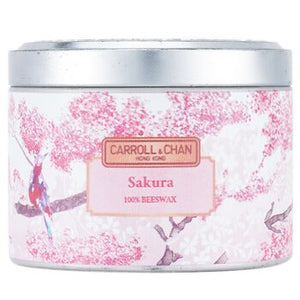 100% Beeswax Tin Candle - Sakura