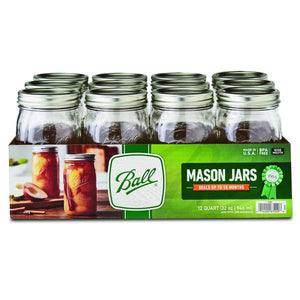 Ball 12-Pack Wide Mouth Quart 32 oz Embossed Mason Jars