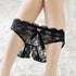 Seductive sheer women's opening panties - # Black Large