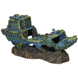 Penn Plax Sunken Ship Aquarium Decor - Medium - 12"L x 3.5"W x 6.5"H