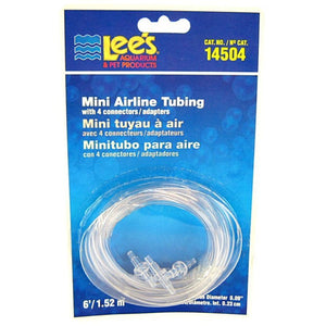 Lees Mini Airline Tubing with 4 Connectors - 6' Long Tube (.09" Diameter Tubing)