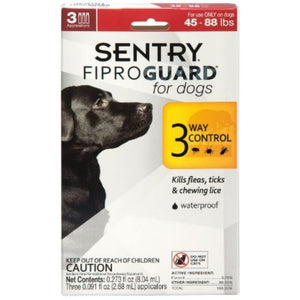 Sentry FiproGuard for Dogs - Dogs 45-88 lbs (3 Doses)