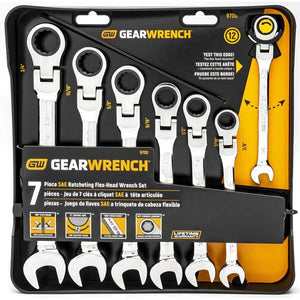 GearWrench 7-Piece 72-Tooth 12 Point Flex Head Ratcheting Combination Wrench Set