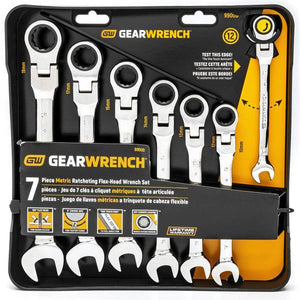 GearWrench 7-Piece 72-Tooth 12 Point Flex Head Ratcheting Combination Wrench Set
