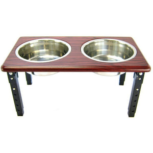 Spot Posture Pro Double Diner - Stainless Steel & Cherry Wood - 2 Quart (8"-12" Adjustable Height)