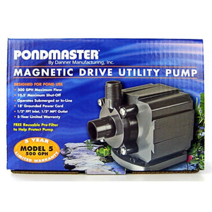 Pondmaster Pond-Mag Magnetic Drive Utility Pond Pump - Model 5 (500 GPH)