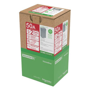 Square D 50 Amp Homeline 2-Space 4-Circuit Spa Panel Main Lug Load Center