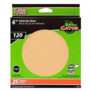 Gator 6" Stick - On Sandpaper Disc 25 Pack