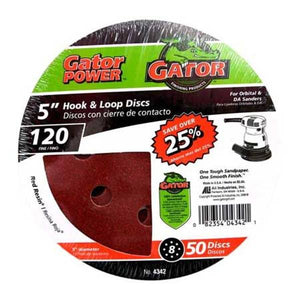 Gator 5" Red Resin 8 Hole Hook and Loop Disc 50 Pack