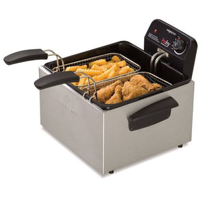 Presto Stainless Steel Dual Basket ProFry Immersion Element Deep Fryer