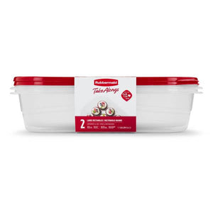 Rubbermaid 2-Pack 1 Gal TakeAlongs Large Rectangular Food Storage Container