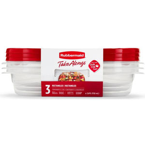 Rubbermaid 3-Pack TakeAlongs Deep Square Food Storage Containers