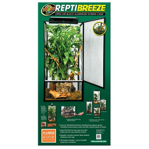 Zoo Med Reptibreeze Open Air Aluminum Screen Cage - Black - X-Large (24"L x 24"W x 48"H)