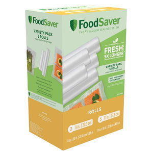 FoodSaver 5-Roll Vacuum Seal Rolls Multi Pack