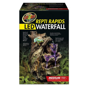 Zoo Med Repti Rapids LED Waterfall - Wood Style - Medium - (13"W x 8"D x 10"H)