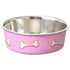 Loving Pets Stainless Steel & Coastal Pink Bella Bowl with Rubber Base - Small - 1.25 Cups (5.5"D x 2"H)