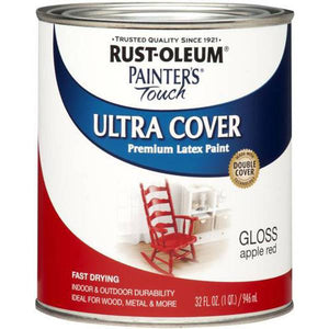 Rust-Oleum 1 Qt Painter's Touch Ultra Cover Gloss Apple Red Premium Latex Paint