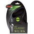 Flexi New Classic Retractable Tape Leash - Black - Medium - 16' Tape (Pets up to 55 lbs)