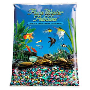 Pure Water Pebbles Aquarium Gravel - Rainbow - 5 lbs (3.1-6.3 mm Grain)