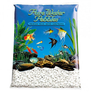 Pure Water Pebbles Aquarium Gravel - Platinum White Frost - 25 lbs (8.7-9.5 mm Grain)