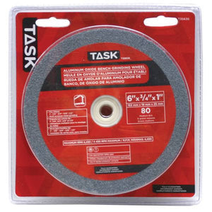 TASK 6" x 3/4" Aluminum Oxide Grinding Wheel with 1" arbour hole - 80 Grit