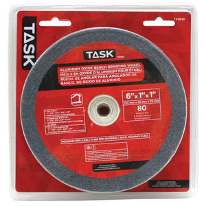 TASK 6" x 1" Aluminum Oxide Grinding Wheel with 1" arbour hole - 80 Grit