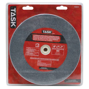TASK 8" x 1" Aluminum Oxide Grinding Wheel with 1" arbour hole - 80 Grit
