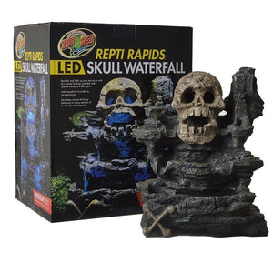 Zoo Med Repti Rapids LED Skull Waterfall - Medium - (11.5"L x 6.0"W x 14.0"H)