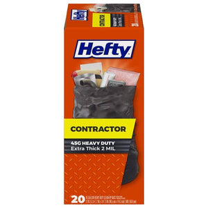 Hefty 20-Count 45 Gallon Heavy Duty Contractor Large Trash Bags