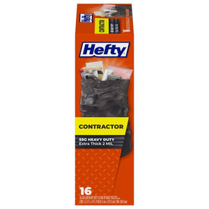 Hefty 20-Count 45 Gallon Heavy Duty Contractor Large Trash Bags