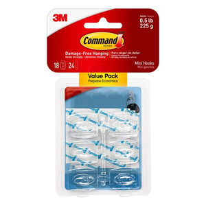 Command 18-Count Mini Clear Hooks
