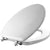 Mayfair Edgewater Elongated Enameled Wood Toilet Seat White with Chrome Hinges