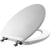 Mayfair Edgewater Elongated Enameled Wood Toilet Seat White with Brushed Nickel Hinges