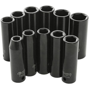 Performance Tool 11 Piece 1/2" Drive MET Deep Well Impact Socket Set