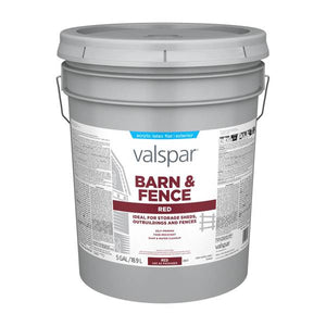 Valspar Barn & Fence Latex Exterior Paint, Flat, Red