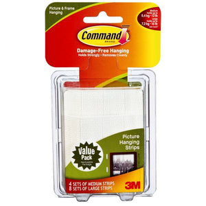 Command 12-Pack 10-15lb White Picture Hanging Strips Value Pack