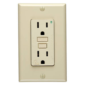 Leviton 15A-125V Ivory GFCI Outlet/Screwless Wallplate