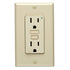 Leviton 15A-125V Ivory GFCI Outlet/Screwless Wallplate