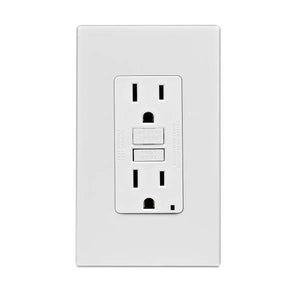Leviton 15A-125V White GFCI Outlet/Screwless Wallplate