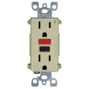 Leviton 15A-125V Ivory Self Test GFCI Outlet