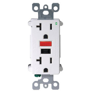 Leviton 20A-125V White Self Test GFCI Outlet