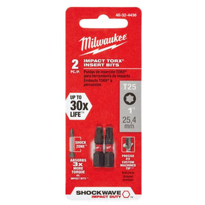 Milwaukee 2-Pack SHOCKWAVE Impact Torx T25 Insert Bits