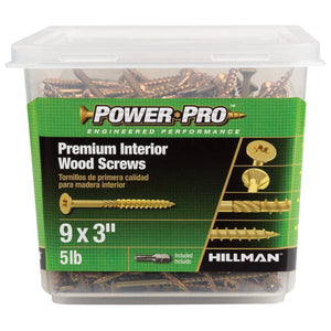 Hillman #9 3" Power Pro Premium Interior Wood Screws