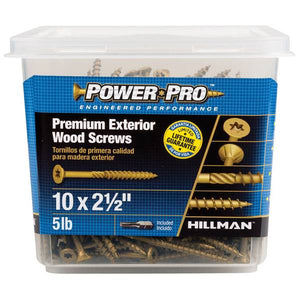 Hillman #10 2-1/2" Power Pro Premium Exterior Wood Screw