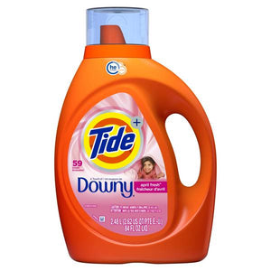 Tide High Efficiency Downy April Fresh Scent Turbo Clean Liquid Laundry Detergent, 84 oz
