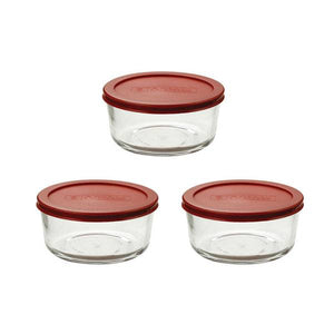 Anchor Hocking 6-Piece 4-Cup Round Glass Storage Set