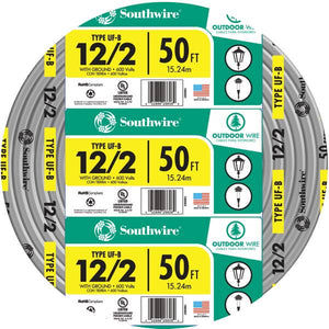 Southwire UF-B 12/2 Outdoor Electrical Wire with Ground