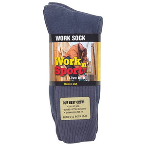 Work n' Sport Men's 2-Pack Crew Work Socks