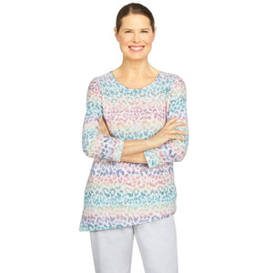 Alfred Dunner Women's Skin Biadere Knit Top
